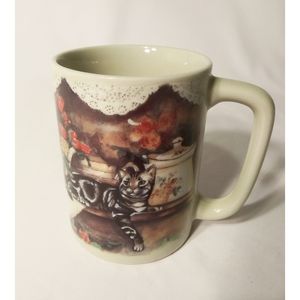 Otagiri Japan Mug Cats Roses Fraser Collection